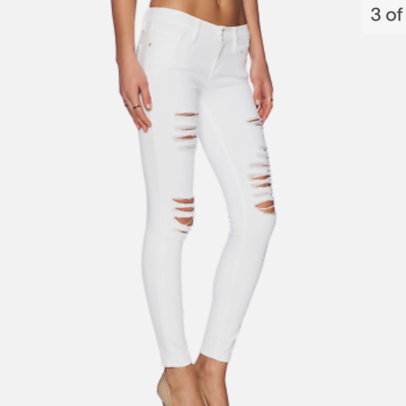 FRAME DENIM Le Skinny de Jeanne White Distressed Jeans - Picture 2 of 7